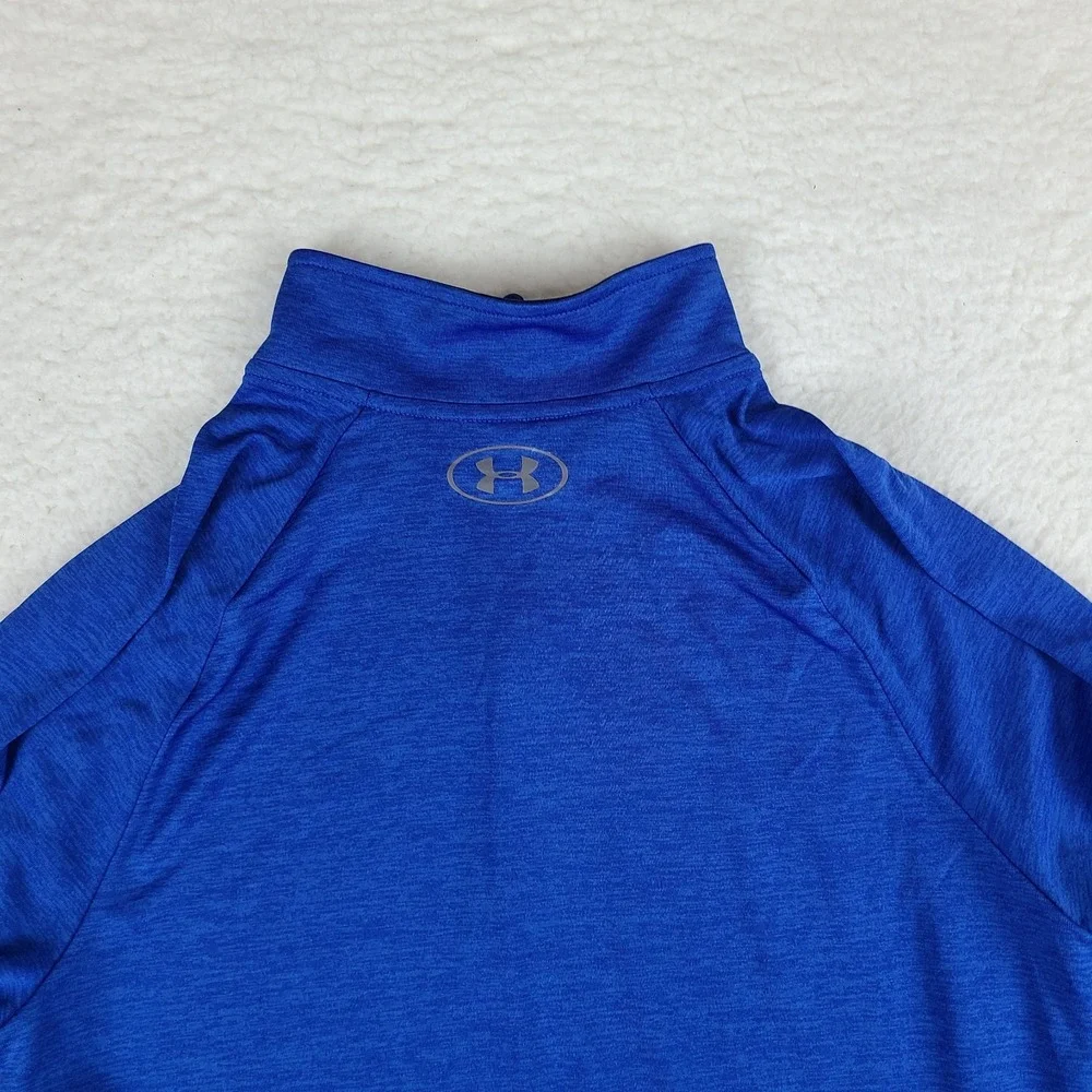 Under Armour Sweater Mens Small Blue Loose Heatgear Performance Tech Golf‎